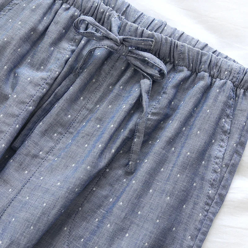 Women’s Cotton Polka Dot Pajama Pants – Elastic Waist Autumn Lounge Sleepwear