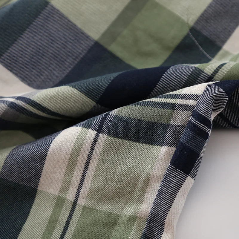 Women’s Cotton Gauze Plaid Pajama Pants – Summer Elastic Waist Lounge Sleepwear