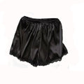 Women Spring Summer Satin Silk Lace Elastic Pajama Sleep Shorts