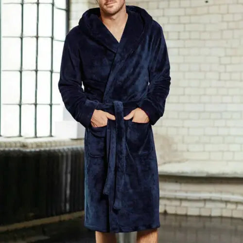 Men’s Long Plush Shawl Robe