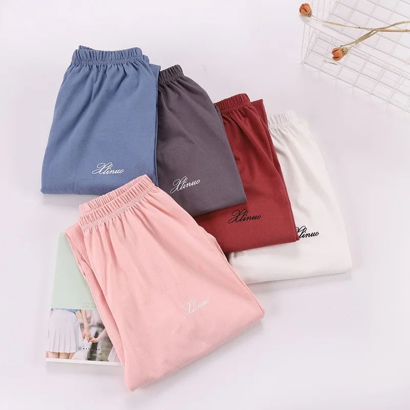 New 100% Cotton Thin Loose Plus Size Pajama Pants Womens Sleep Bottoms Summer Home Pants Ladies Trousers Casual Soft Sleepwear