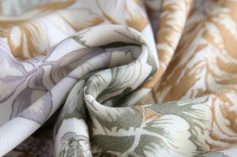 Women Summer Satin Printing Short Sleeve Turn-down Collar Pajama Set