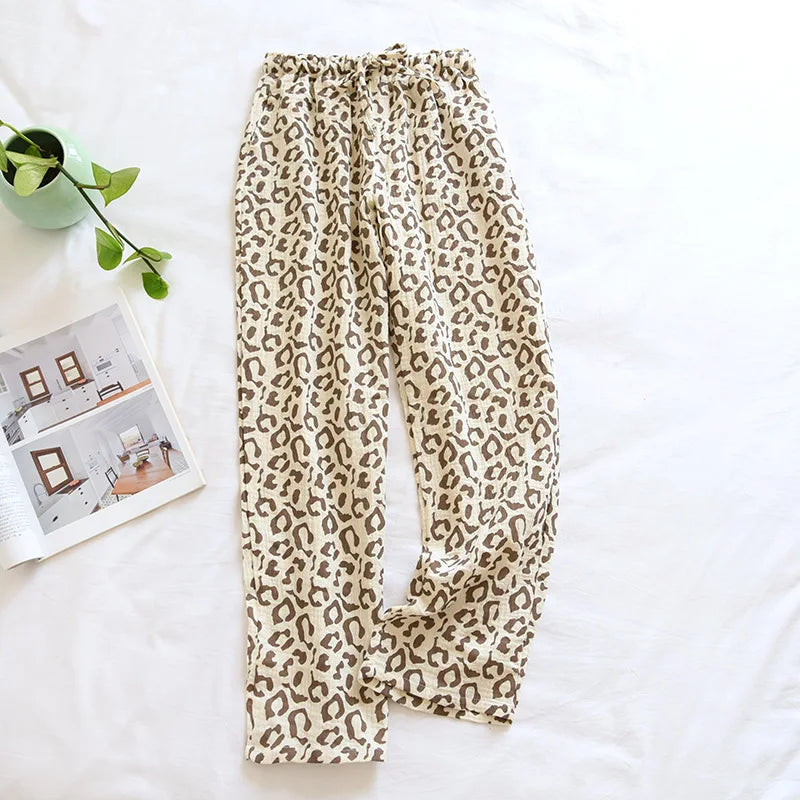 Women’s Cotton Crepe Pajama Pants – Loose Summer Lounge Sleepwear