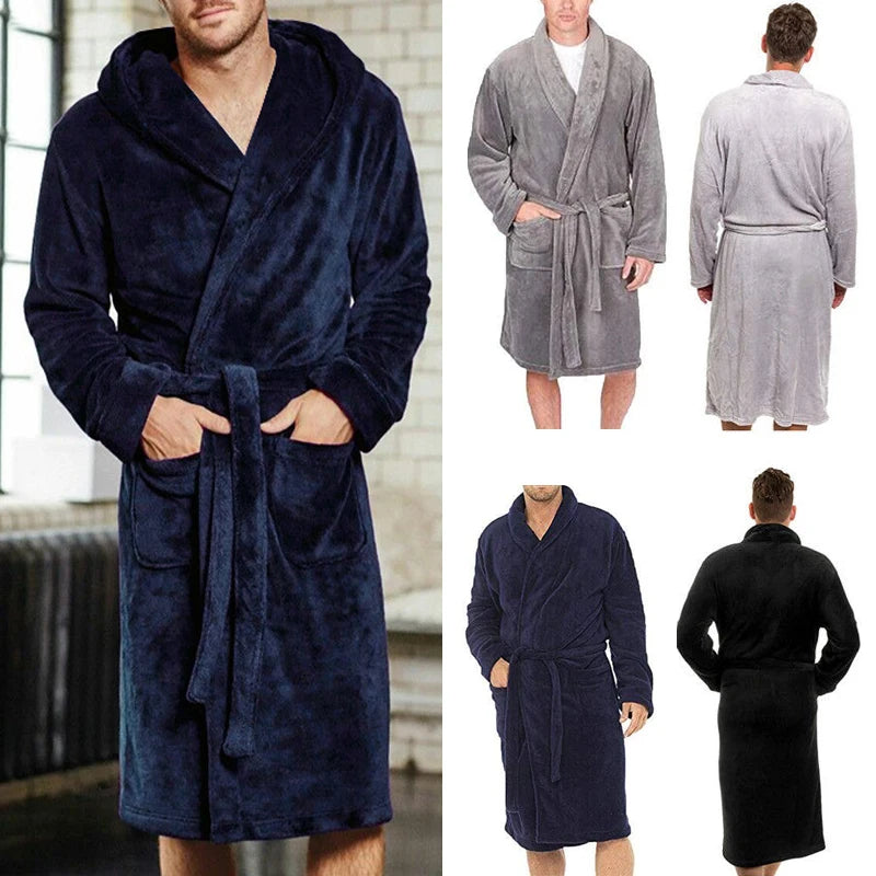 Men’s Long Plush Shawl Robe