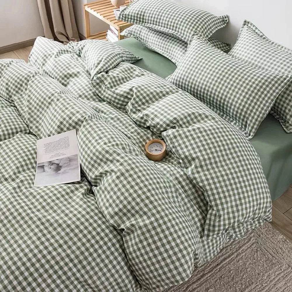 Classic Plaid Duvet Cover Bedding Set