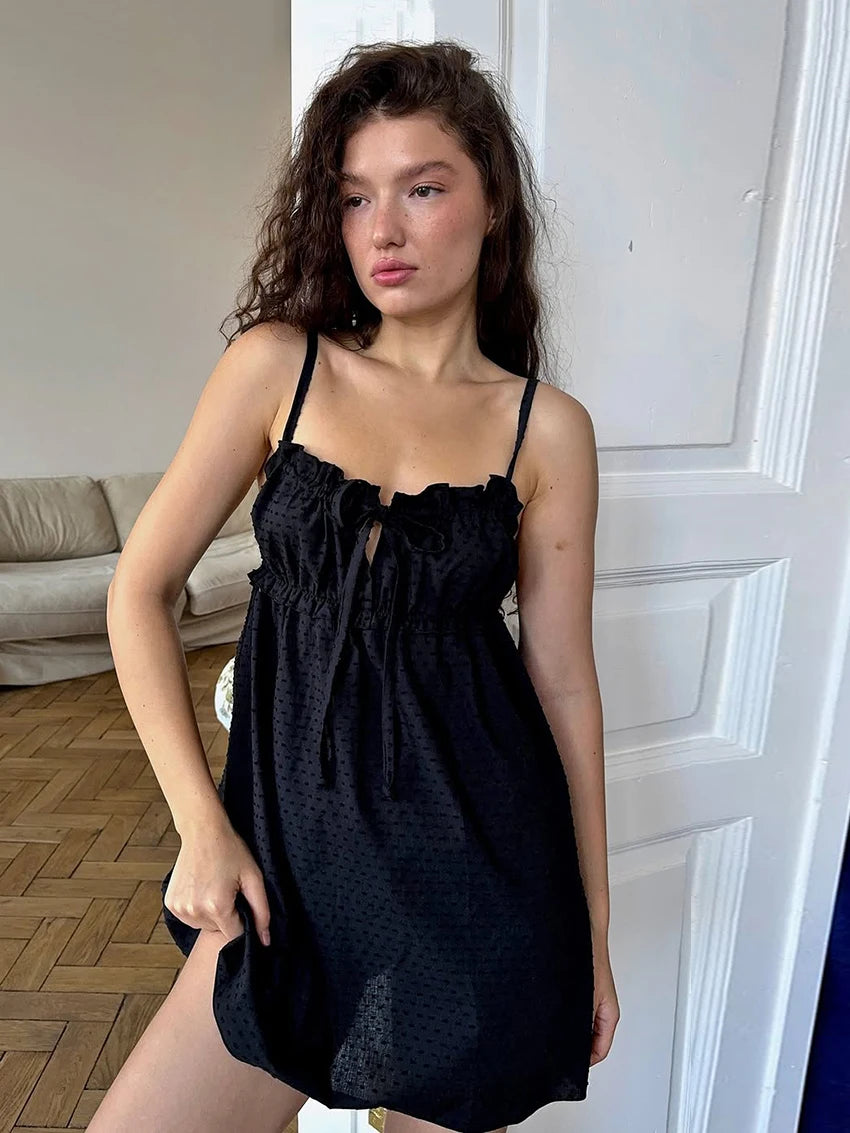 Women’s Summer Cotton Backless Short Nightgown