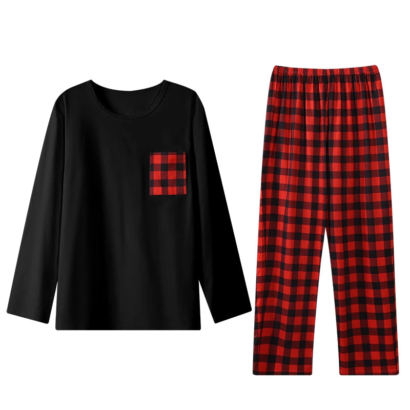 Men’s Checkered Long Sleeve Pajama Set