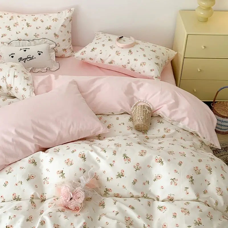 Vintage Floral Duvet Cover Bedding Set
