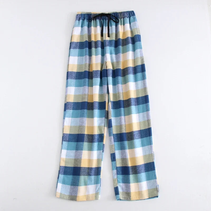 Men’s Plus Size Cotton Plaid Pajama Pants – Loose Comfort Homewear