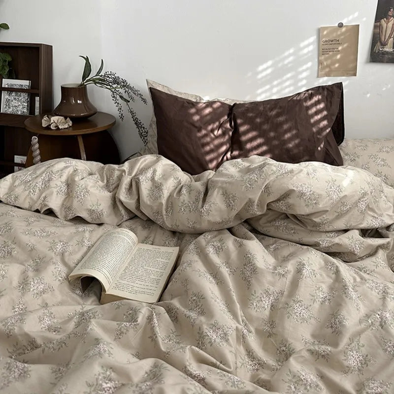 Vintage Floral Cotton Bedding Set