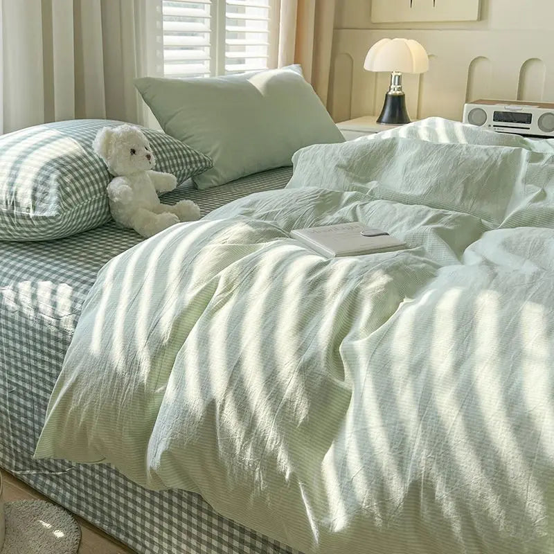 Classic Plaid Duvet Cover Bedding Set