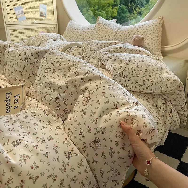 Vintage Floral Duvet Cover Bedding Set