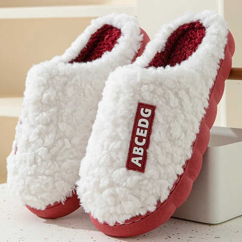 Unisex Winter Cotton Slippers with Rubber Sole