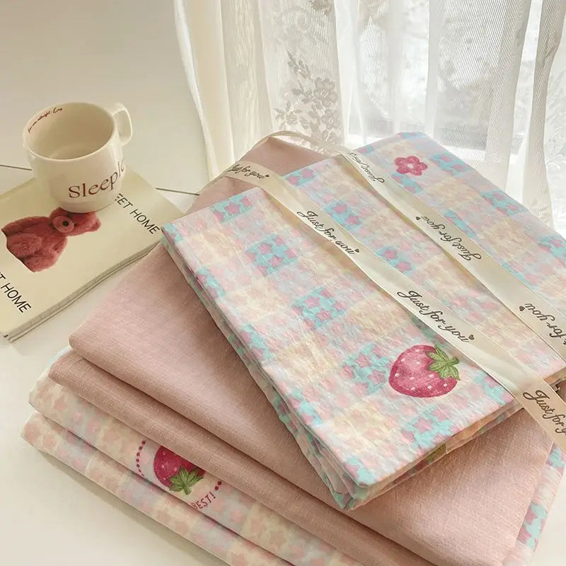 Pink Strawberry Duvet Cover Bedding Set