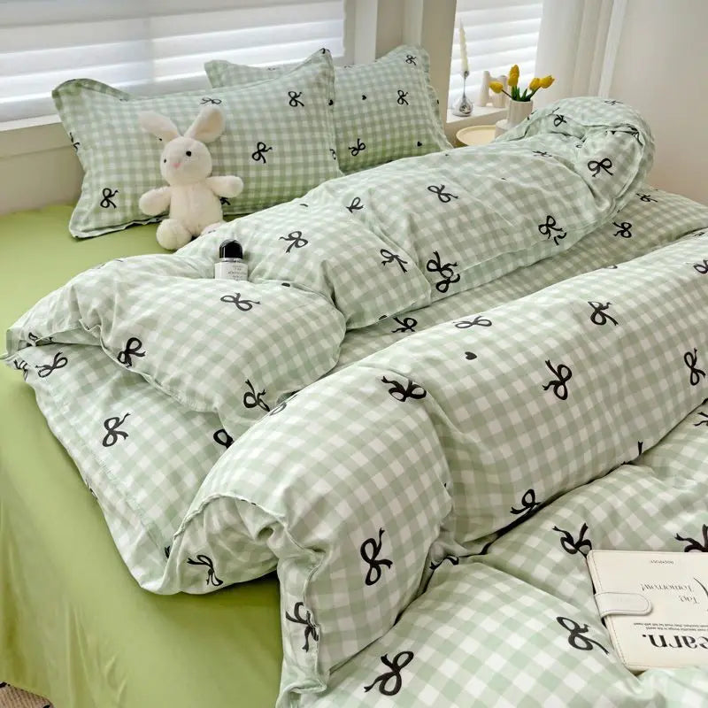 Classic Plaid Duvet Cover Bedding Set