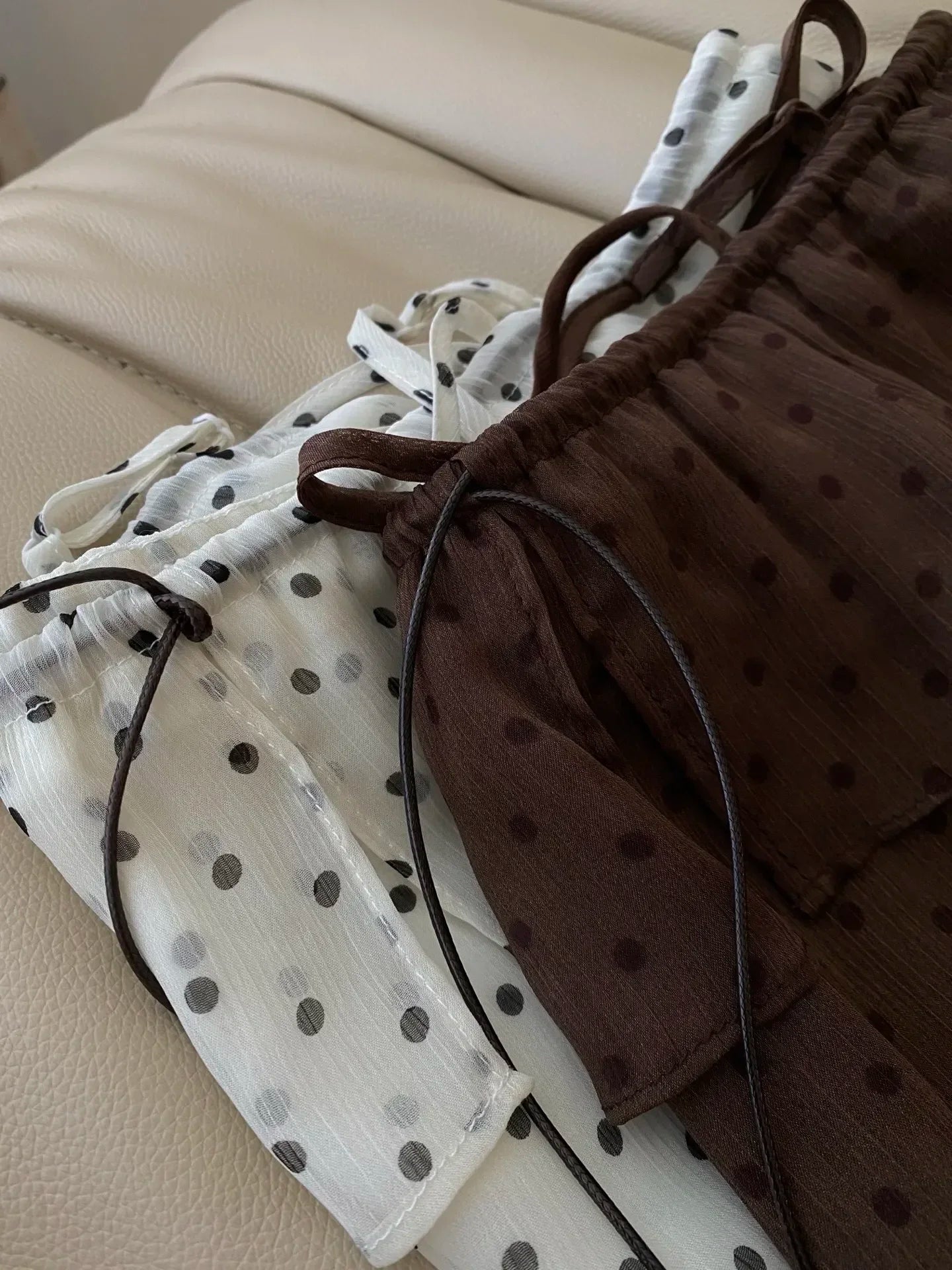 Women’s Silk Blend Camisole Tank Top – Polka Dot Sleep Top