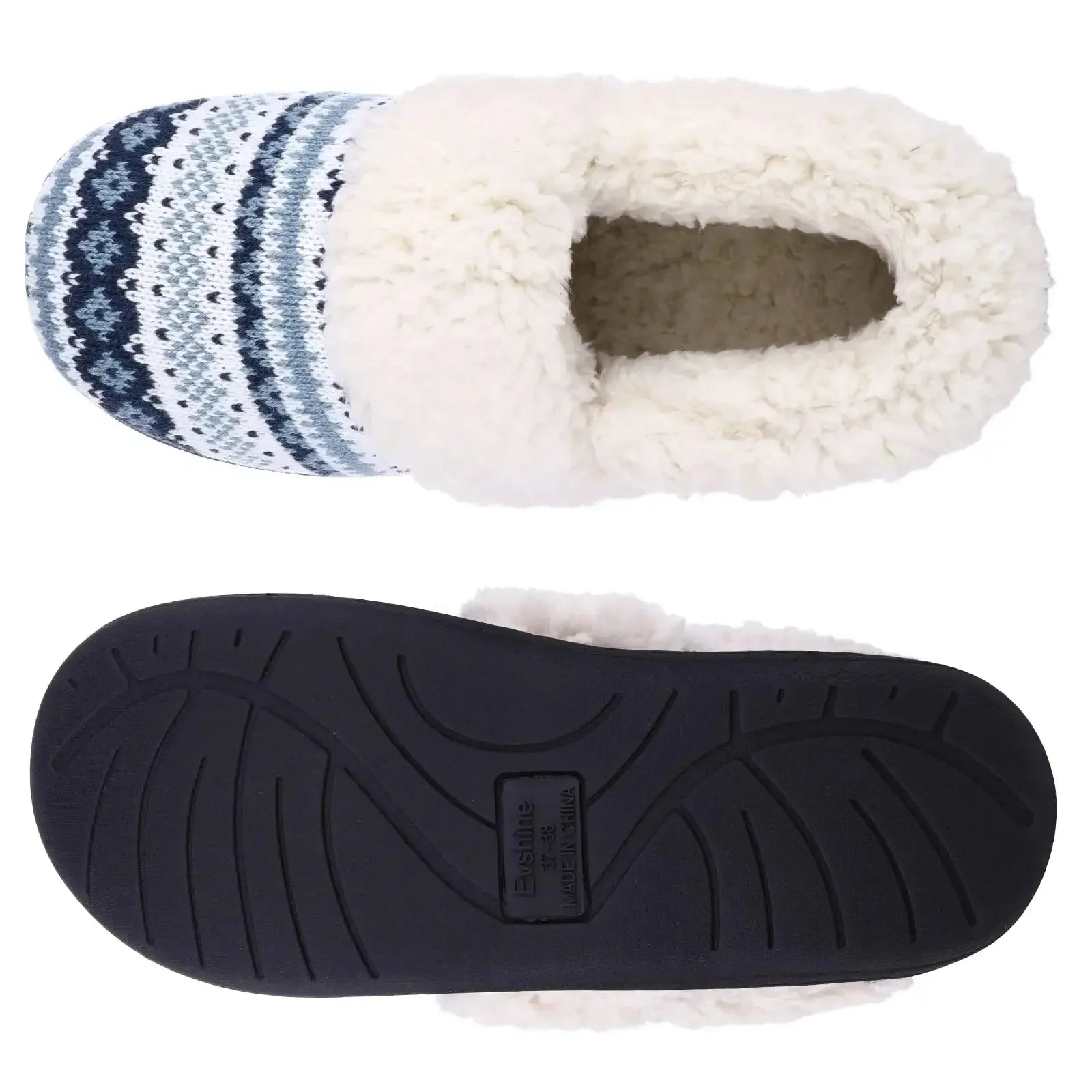 Unisex Winter Plush Fur Slippers Warm Cotton Non-Slip House Slippers