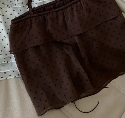 Women’s Silk Blend Camisole Tank Top – Polka Dot Sleep Top