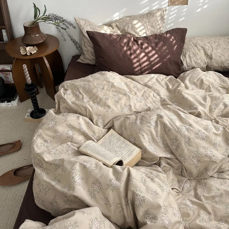 Vintage Floral Cotton Bedding Set