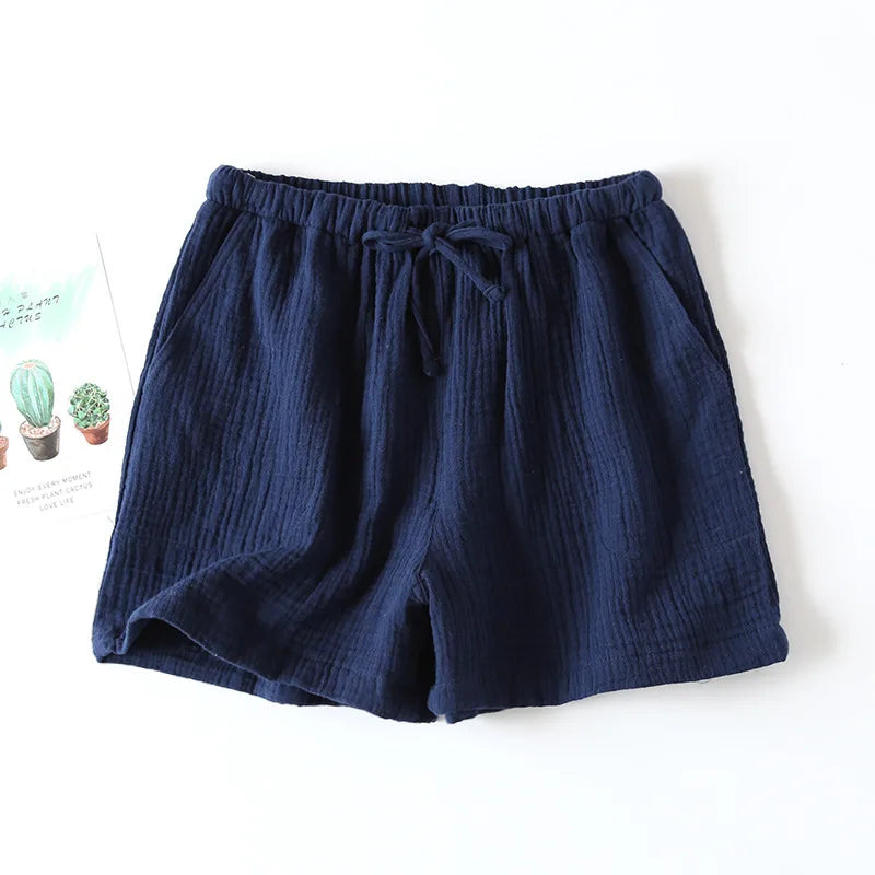 Women Cotton Gauze Loose Summer Pajama Sleep Shorts