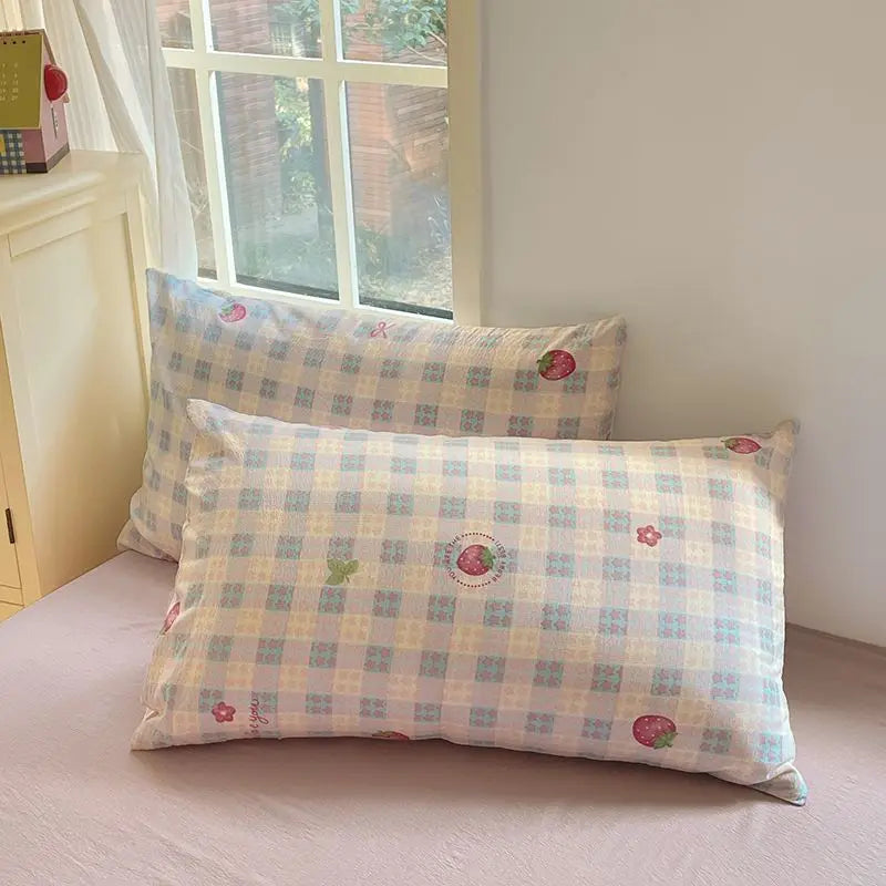 Pink Strawberry Duvet Cover Bedding Set