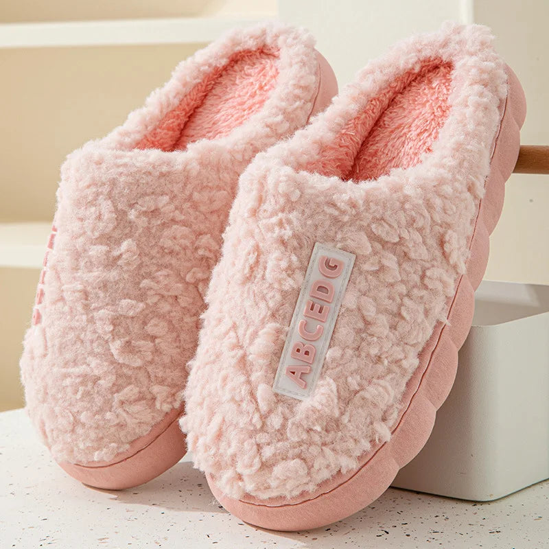 Unisex Winter Cotton Slippers with Rubber Sole