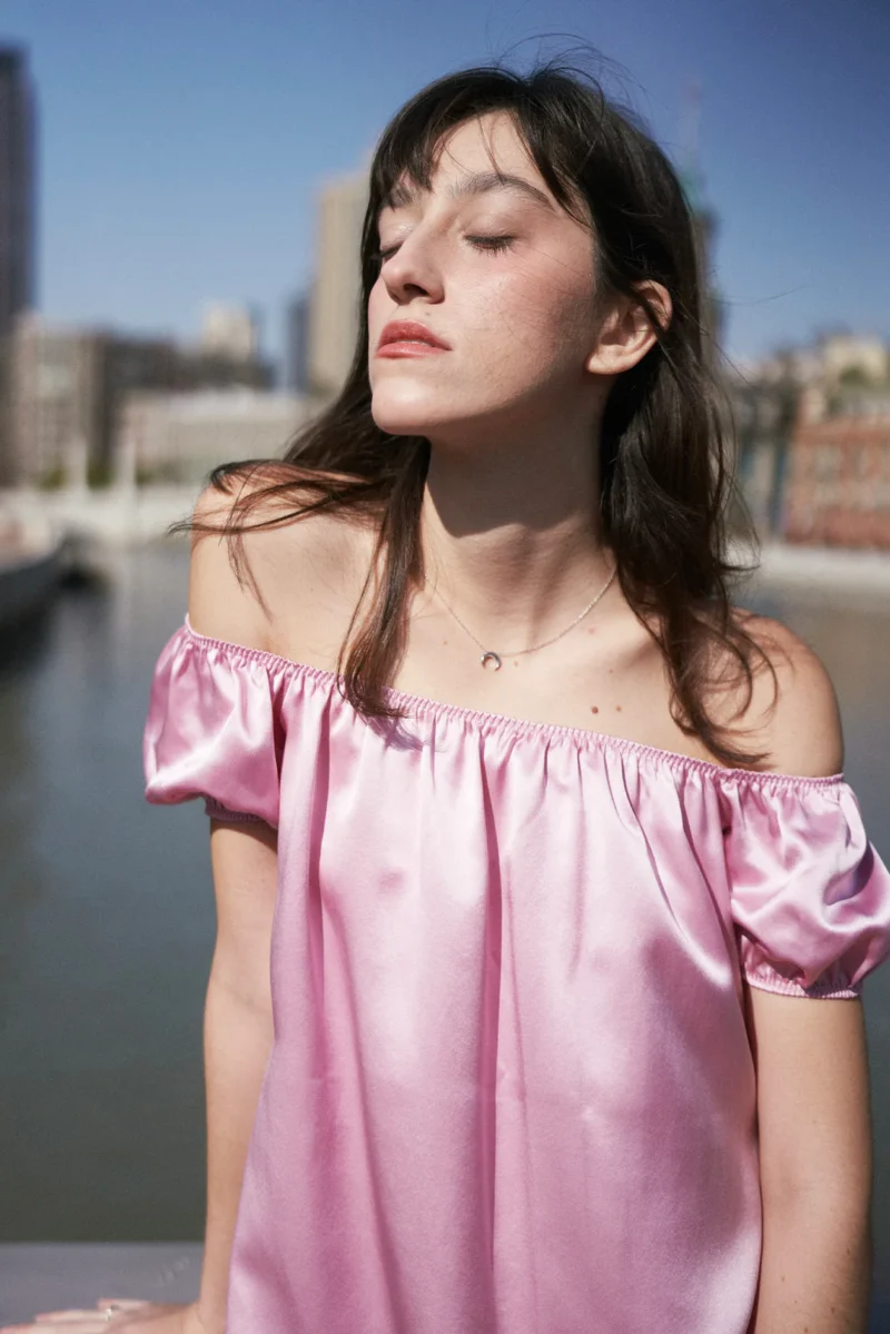 Aurora One-Shoulder Silk Dress – Pink Edition - Image 6