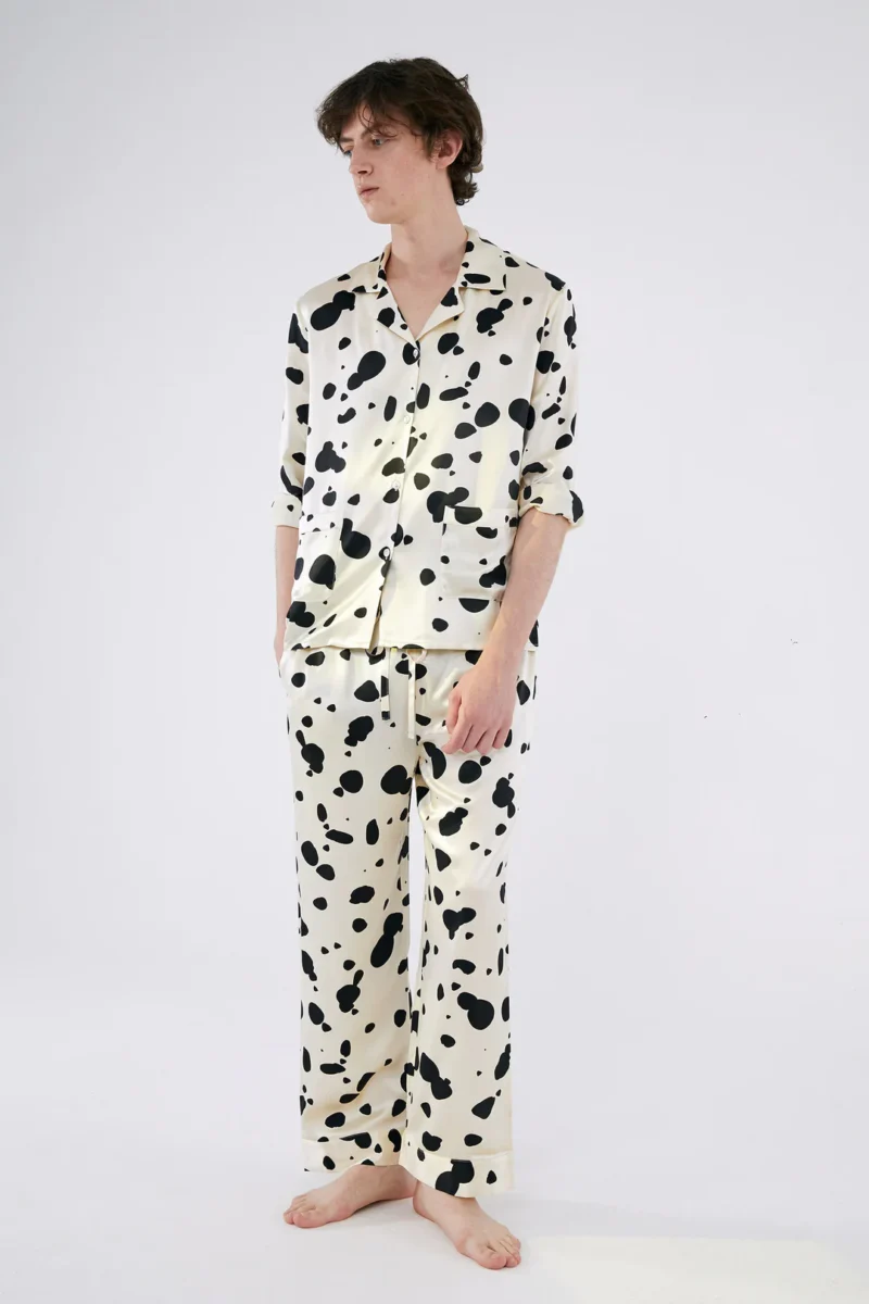 Spotted Luxe Silk Pajama Set - Image 4