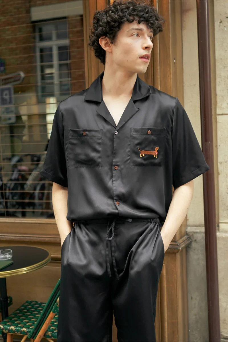 Silk Pajamas Dachshund Set - Image 6