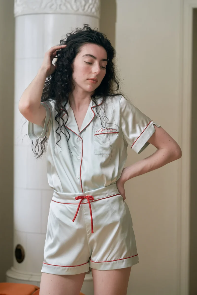 Blossom Embrace Silk Pajama Short Set - Image 3